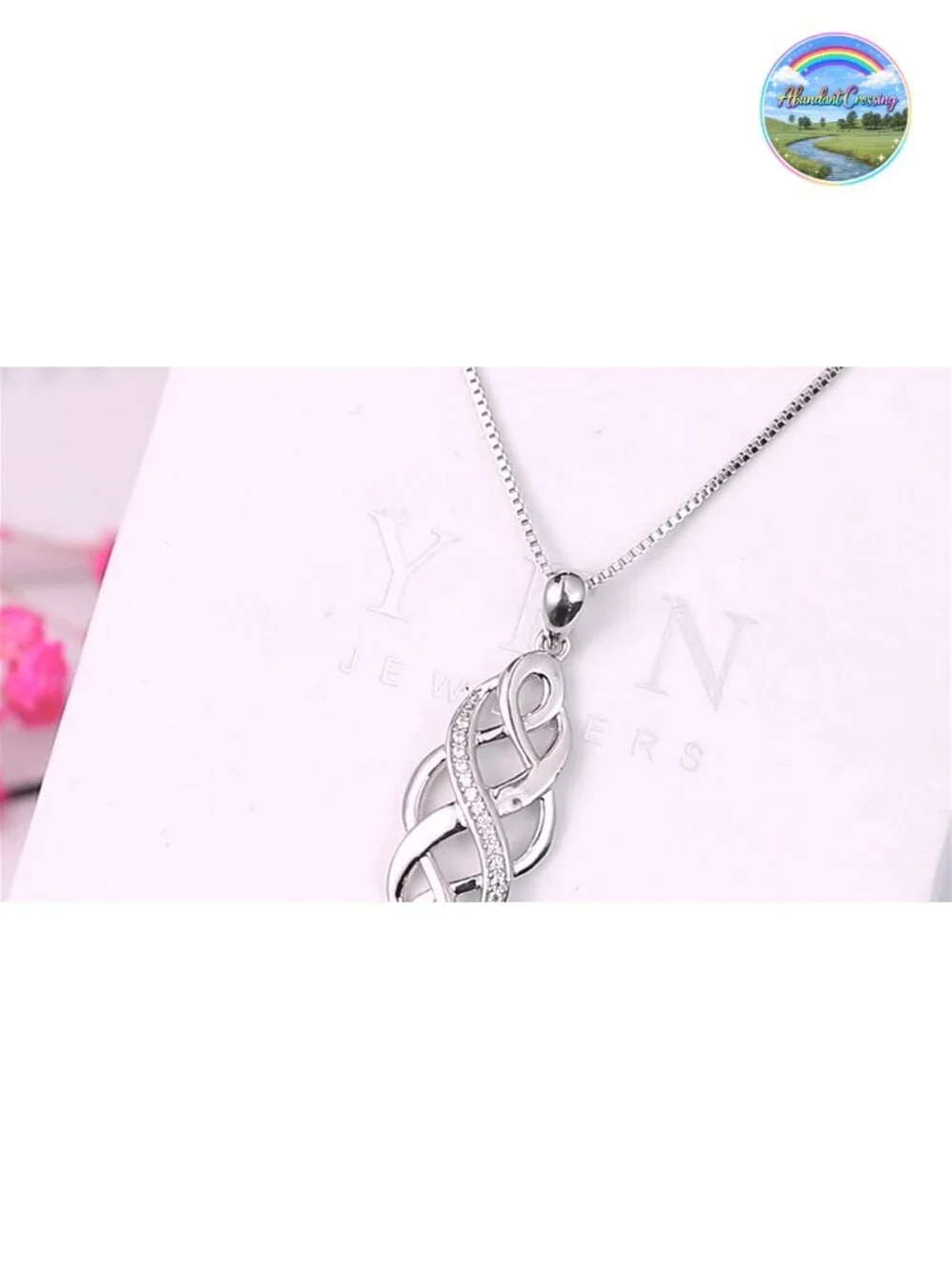 925 Sterling Silver Celtic Knot Pendant Necklace 18